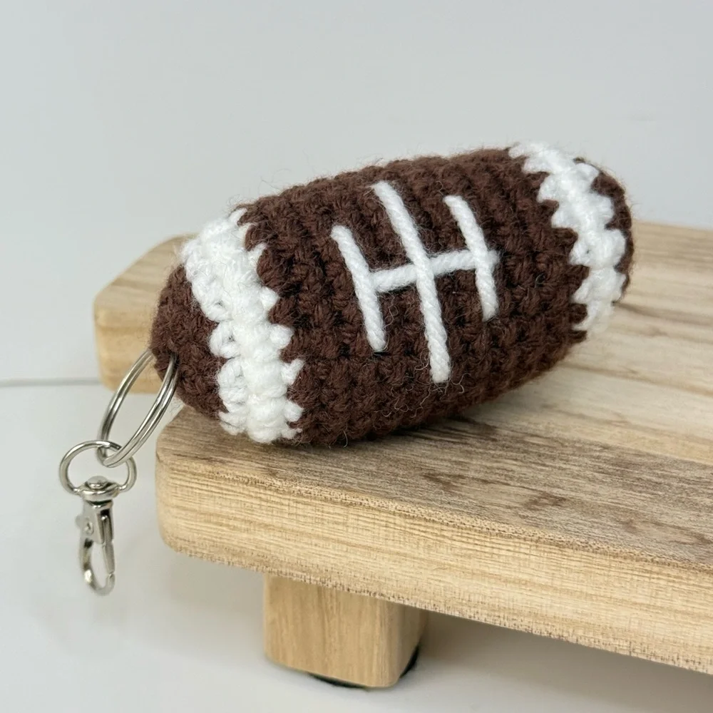 Handcrafted Coach gift American Football Keychain Crochet
